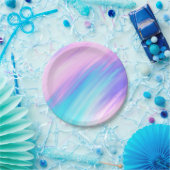 Girly Modern Pink Blue Lila Paint Smudges Pappteller (Party)