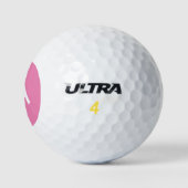 Girly Modern Pink Monogram Initials Golfball (Logo)