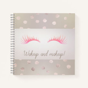 Girly Modern Polka Dots, Imitate Lashes Notizblock