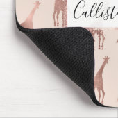 Girly Modern Rose Gold Blush Pink Giraffen Mousepad (Ecke)