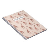Girly Modern Rose Gold Blush Pink Giraffen Notizblock (Rechte Seite)