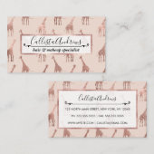Girly Modern Rose Gold Blush Pink Giraffen Visitenkarte (Vorne/Hinten)