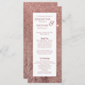 Girly Modern Rose Gold Glitzer Hochzeitsprogramme Programm (Vorne/Hinten)