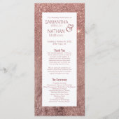 Girly Modern Rose Gold Glitzer Hochzeitsprogramme Programm (Vorderseite)