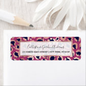 Girly Modern Rose Gold Navy Lila Leopard Print (Insitu)