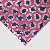Girly Modern Rose Gold Navy Lila Leopard Print Seidenpapier (Ausschnitt)