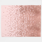 Girly Modern Rose Gold Pink Glitzer Confetti Fleecedecke (Vorderseite (Horizontal))