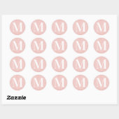 Girly Modern Serial Mit Monogramm Rose Gold Glitze Runder Aufkleber (Blatt)