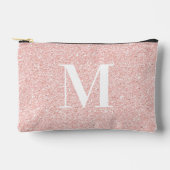 Girly Modern Serial Mit Monogramm Rose Gold Glitze Zubehörtasche (Vorderseite)