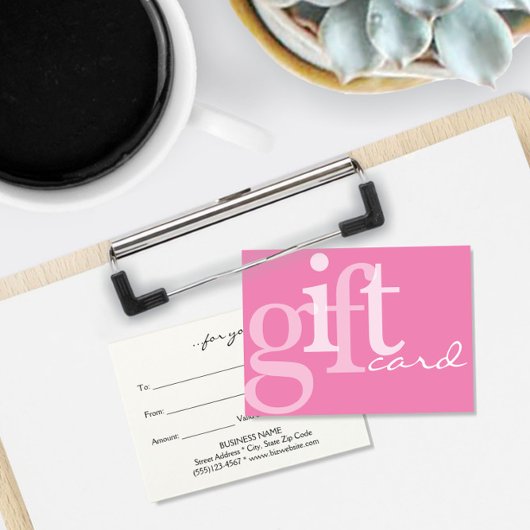 Girly Modern Trendy Typografy Pink Gift Card