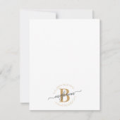 Girly Modern White Gold Name Script Mit Monogramm Mitteilungskarte (Vorderseite)