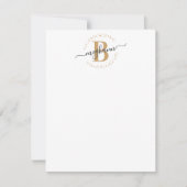 Girly Modern White Gold Name Script Mit Monogramm Mitteilungskarte (Vorderseite)