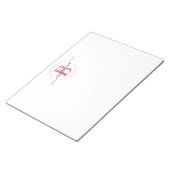Girly Modern White Pink Name Script Mit Monogramm Notizblock (angewinkelt)
