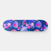 Girly moderne abstrakte Kunst Wasserfarbe Ihr Name Skateboard (Horizontal)