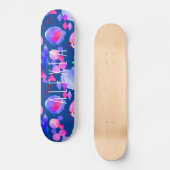 Girly moderne abstrakte Kunst Wasserfarbe Ihr Name Skateboard (Vorderseite)