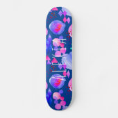 Girly moderne abstrakte Kunst Wasserfarbe Ihr Name Skateboard (Vorderseite)