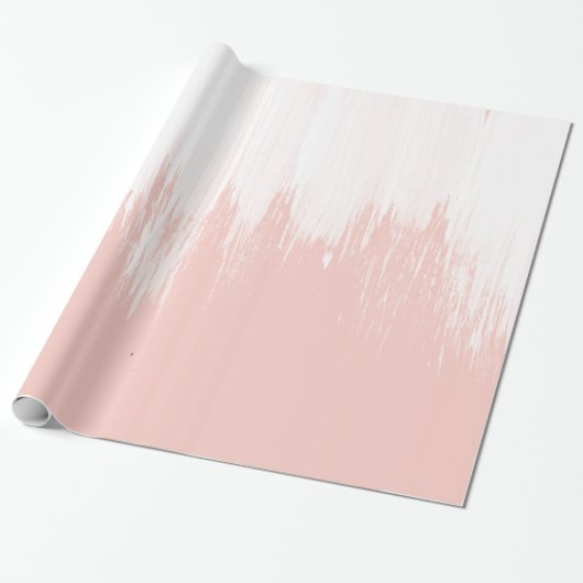Girly moderne rosa Aquarellfarbe Brushstrokes Geschenkpapier (Ungerollt)