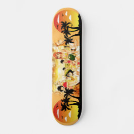 Girly moderne Skateboarder, trendige Anime Girl Skateboard