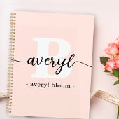 Girly Monogram Calligrafy Initial Name Blush Pink Planer