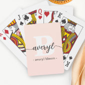 Girly Monogram Calligrafy Initial Name Blush Pink Spielkarten