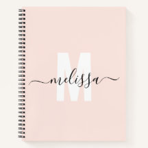 Girly Monogram Calligraphy Blush