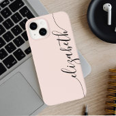 Girly Monogram Calligraphy Blush Pink Case-Mate iPhone Hülle
