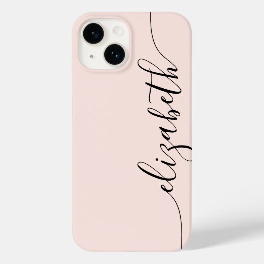 Girly Monogram Calligraphy Blush Pink Case-Mate iPhone Hülle (Rückseite)
