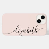 Girly Monogram Calligraphy Blush Pink Case-Mate iPhone Hülle (Rückseite (Horizontal))