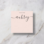 Girly Monogram Calligraphy Blush Pink Mitteilungskarte