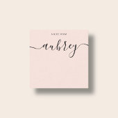 Girly Monogram Calligraphy Blush Pink Mitteilungskarte