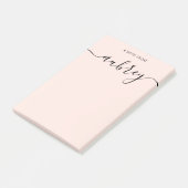 Girly Monogram Calligraphy Blush Pink Post-it Klebezettel (angewinkelt)