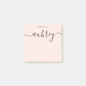 Girly Monogram Calligraphy Blush Pink Post-it Klebezettel (Vorderseite)