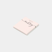Girly Monogram Calligraphy Blush Pink Post-it Klebezettel (angewinkelt)