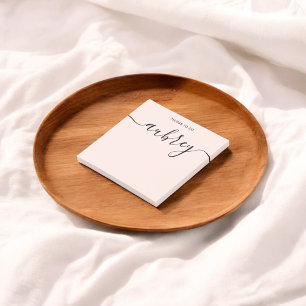 Girly Monogram Calligraphy Blush Pink Post-it Klebezettel