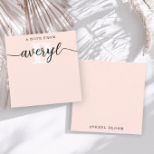 Girly Monogram Calligraphy Blush Pink Stationery Mitteilungskarte