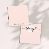 Girly Monogram Calligraphy Blush Pink Stationery Mitteilungskarte