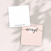 Girly Monogram Calligraphy Blush Pink Stationery Mitteilungskarte