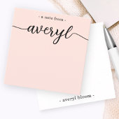 Girly Monogram Calligraphy Blush Pink Stationery Mitteilungskarte
