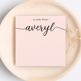 Girly Monogram Calligraphy Blush Pink Stationery Mitteilungskarte