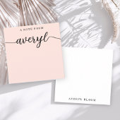 Girly Monogram Calligraphy Blush Pink Stationery Mitteilungskarte