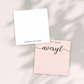 Girly Monogram Calligraphy Blush Pink Stationery Mitteilungskarte