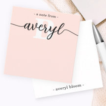 Girly Monogram Calligraphy Blush Pink Stationery