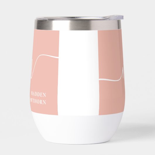 Girly Monogram Calligraphy Coral Blush Pink Bride (Links)