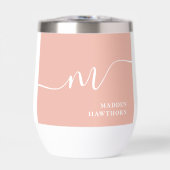 Girly Monogram Calligraphy Coral Blush Pink Bride (Vorderseite)