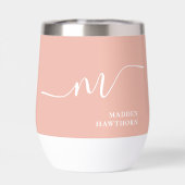 Girly Monogram Calligraphy Coral Pink Bridesmaid (Rückseite)