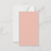Girly Monogram Calligraphy Coral Pink Stationery Mitteilungskarte (Rückseite)