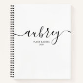 Girly Monogram Calligraphy Elegan White Notizblock (Vorderseite)