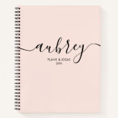 Girly Monogram Calligraphy Elegant Pink Notizblock (Vorderseite)