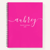 Girly Monogram Calligraphy Elegant Pink Notizblock (Vorderseite)