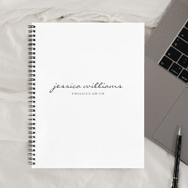 Girly Monogram Calligraphy Minimalistisch White Notizblock